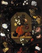 Juan de  Espinosa Still-Life with Flowers with a Garland of Fruit Spain oil painting reproduction